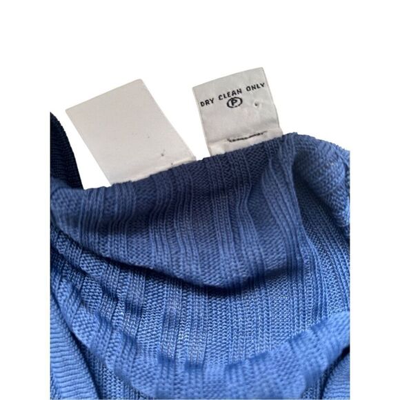 Vintage Armani Exchange Superb Ribbed Sweater Size Size L Navy V Neck Long Sheer - Picture 7 of 9
